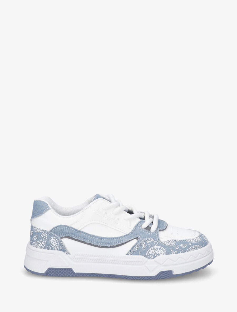 Baskets motif bandana - Bleu denim - 1