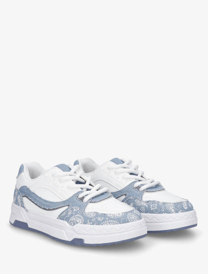 Baskets motif bandana - Bleu denim - 4