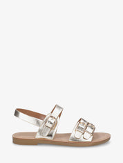 Nu-pieds en simili à boucle métallique - Or - 5