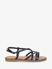 Nu-pieds multibrides en simili nacré - Noir - 1