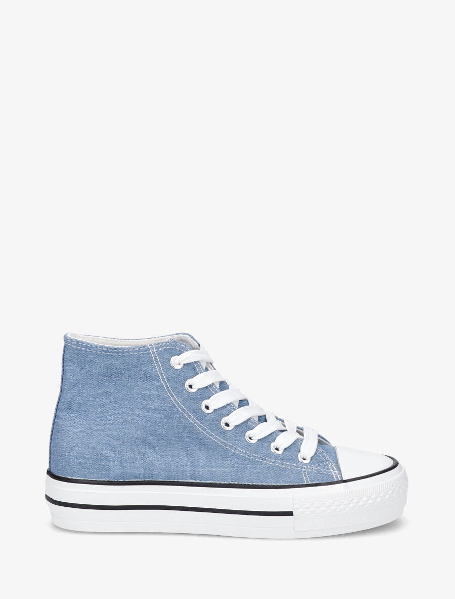 Tennis montantes en toile - Bleu - 5
