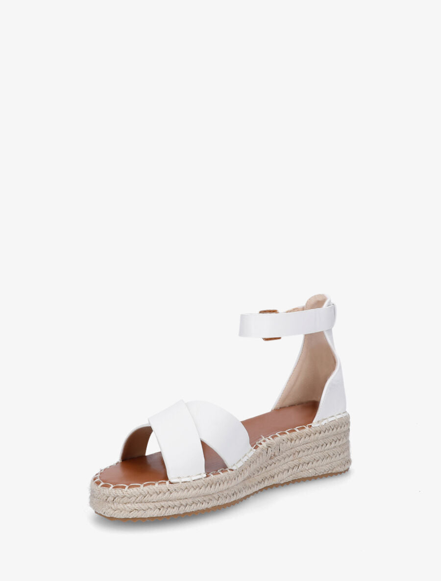 Sandales croisées style espadrille - Blanc - 3