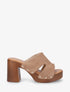 Mules à talon en suédine - Taupe - 5