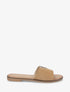 Claquettes en suédine bijou en V - Camel - 5