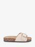 Claquettes en suédine à boucle - Beige - 1