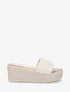 Mules compensées en raphia tressé - Beige - 1