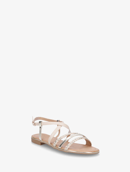 Nu-pieds multibrides tressées - Beige - 2
