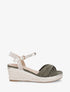 Sandales compensées en suédine style espadrille - Kaki - 5