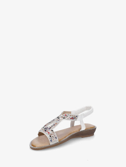 Nu-pieds élastiquées à strass - Blanc - 3