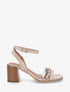 Sandales à talon et bride fantaisie tressée - Beige - 5