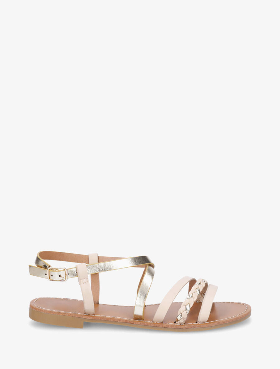 Nu-pieds multi bride et tresse - Beige - 1