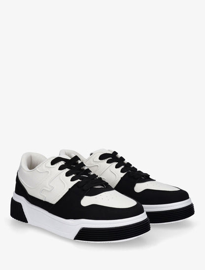 Baskets casual en simili - Noir - 4