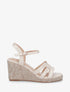 Sandales compensées hautes à brides entrelacées - Beige - 5
