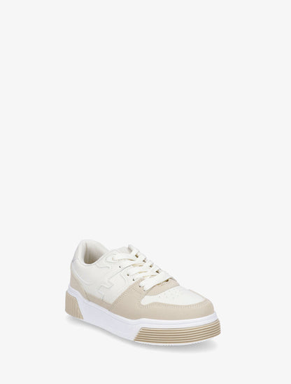 Baskets casual en simili - Beige - 2