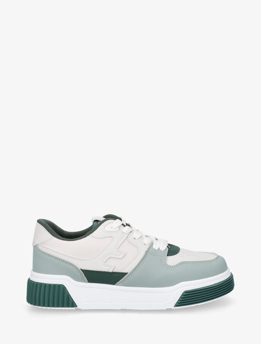 Baskets casual en simili - Vert - 1