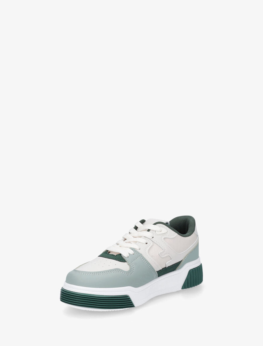 Baskets casual en simili - Vert - 3
