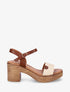 Sandales à talon effet bois - Beige - 1