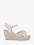 Sandales compensées en crochet - Beige - 1