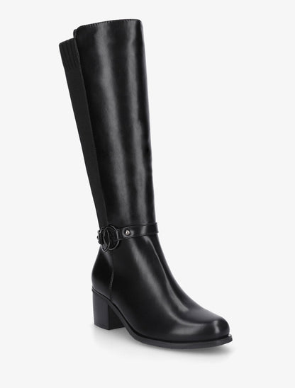Bottes en simili à talon - Noir - 2