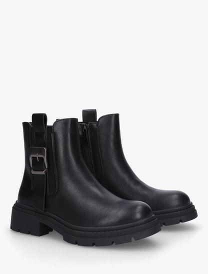 Bottines style chelsea à boucle décorative - Noir - 4