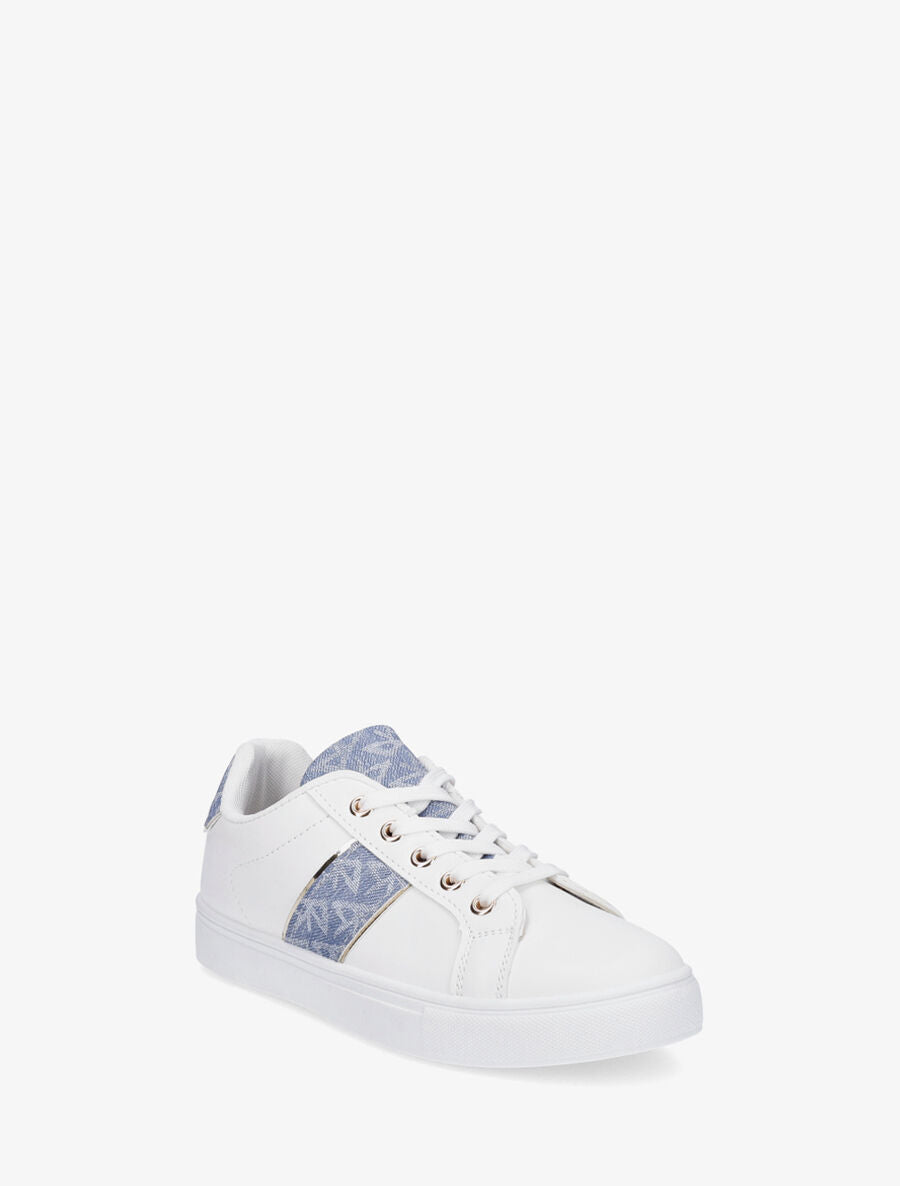 Baskets en simili à empiècements stylisés - Bleu jeans - 2