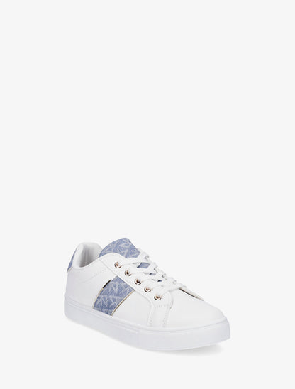 Baskets en simili à empiècements stylisés - Bleu jeans - 2