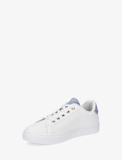 Baskets en simili à empiècements stylisés - Bleu jeans - 3