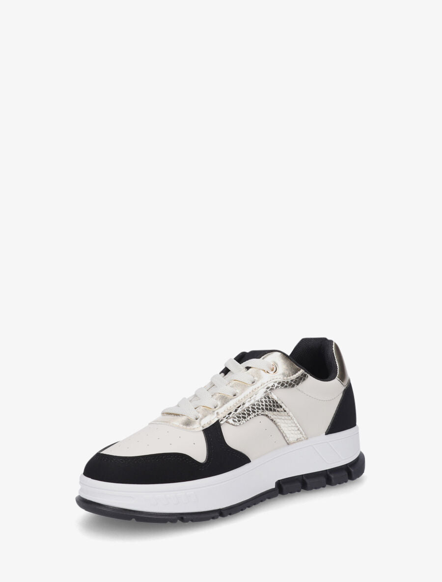 Sneakers en simili à bandes irisées - Noir - 3