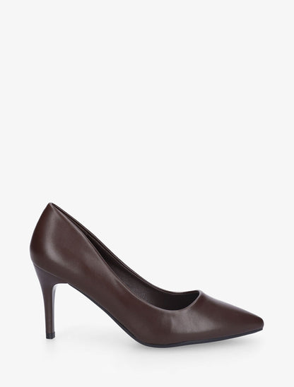 Escarpins classiques en simili - Marron - 1