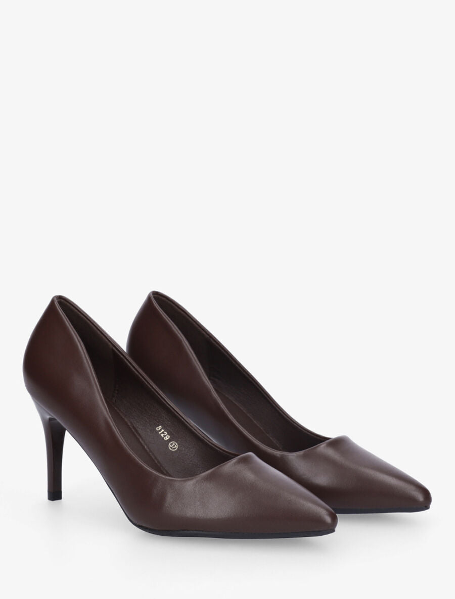 Escarpins classiques en simili - Marron - 4