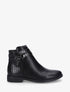 Bottines en simili à contrefort effet croco - Noir - 1