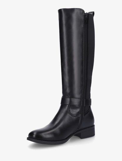 Bottes unies élastiquées et sanglées - Noir - 3