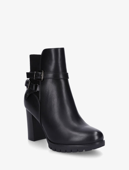 Bottines bimatière à talon haut - Noir - 2