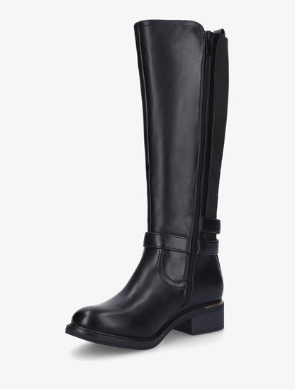 Bottes élastiquées à double sangles et empiècement métal - Noir - 3