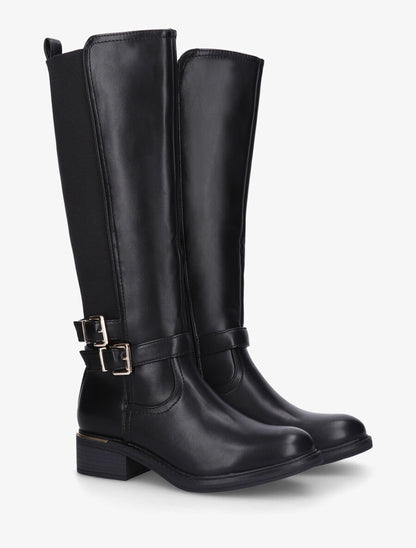 Bottes élastiquées à double sangles et empiècement métal - Noir - 4