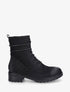 Bottines montantes en simili à lacets - Noir - 1