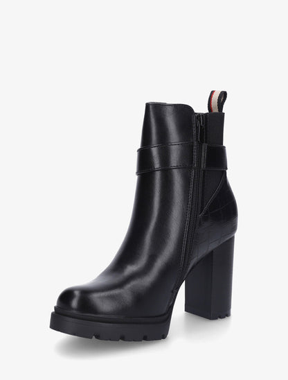 Bottines unies élastiquées à talon haut - Noir - 3