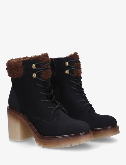 Bottines fourrées à semelle caoutchouc - Noir - 4