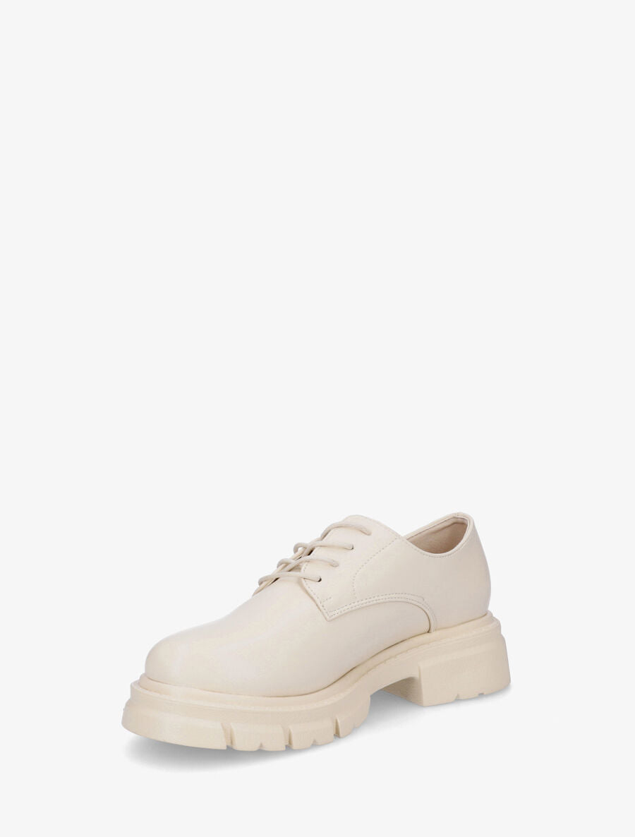 Derbies unies en simili - Beige - 3