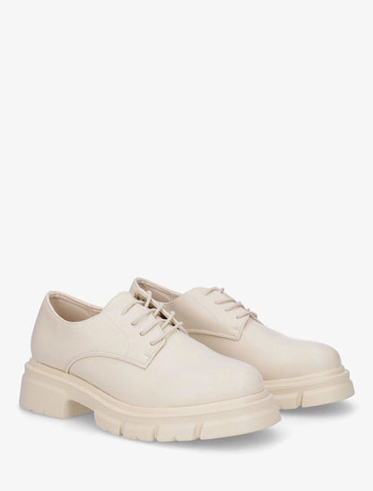 Derbies unies en simili - Beige - 4