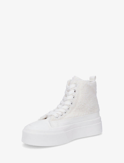 Sneakers montantes molletonnées - Blanc - 3