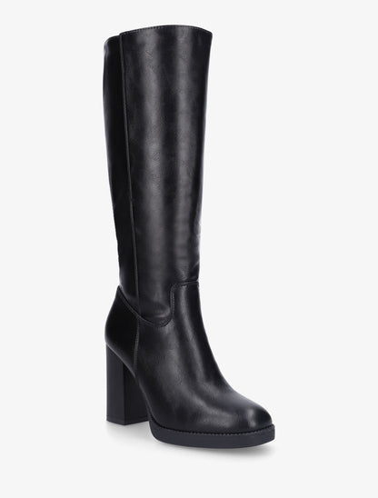 Bottes classiques unies à talon haut - Noir - 2