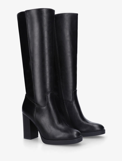 Bottes classiques unies à talon haut - Noir - 4