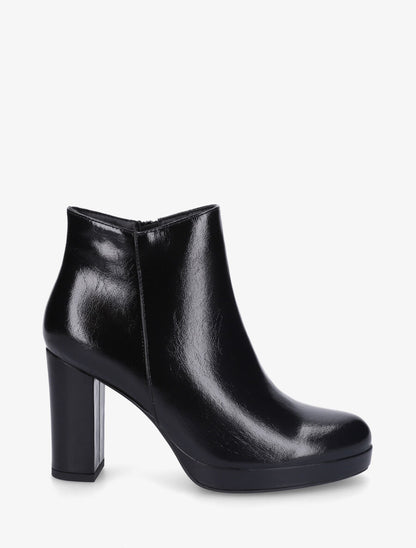 Bottines en simili à talon haut - Noir - 5