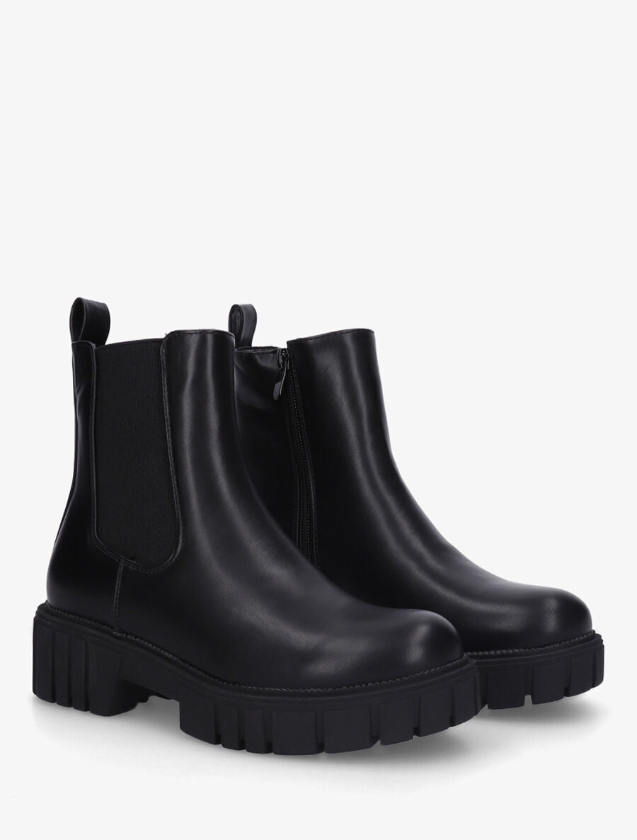 Bottines unies style chelsea - Noir - 4