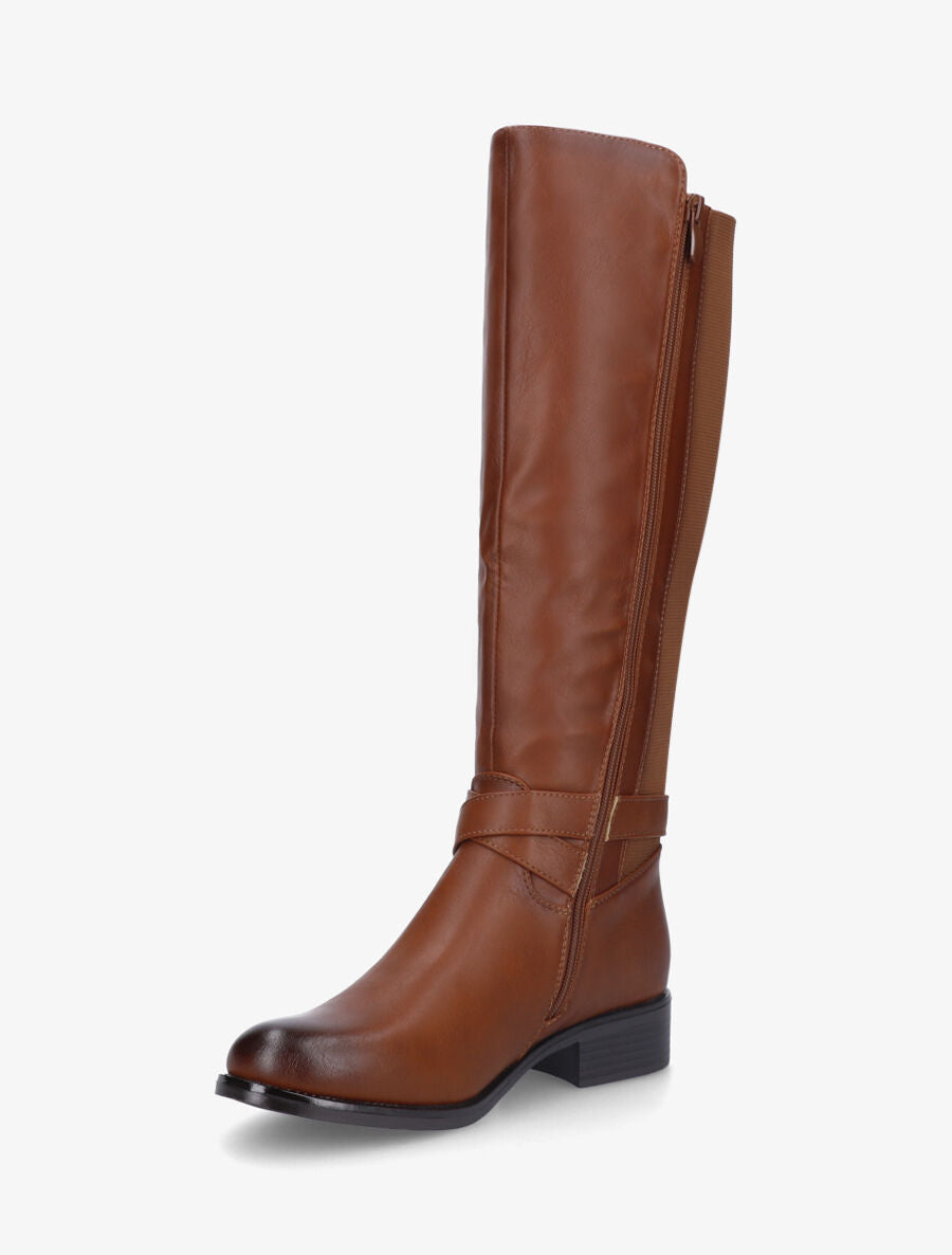 Bottes unies élastiquées - Camel - 3