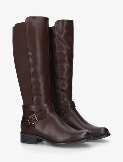 Bottes unies élastiquées - Chocolat - 4