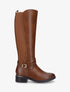 Bottes unies élastiquées à empiècement métal au talon - Camel - 1