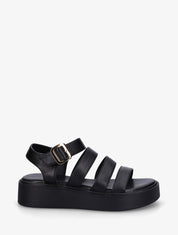 Sandales multibrides en simili - Noir - 5