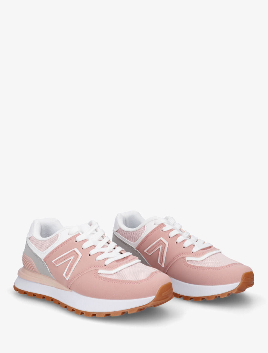 Sneakers classiques en simili - Rose - 4